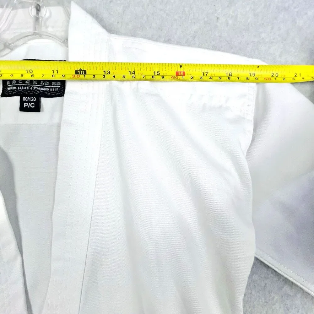 Bushido Kids 00/120 White Karate Gi Uniform Yellow Belt Martial Arts Taekwondo